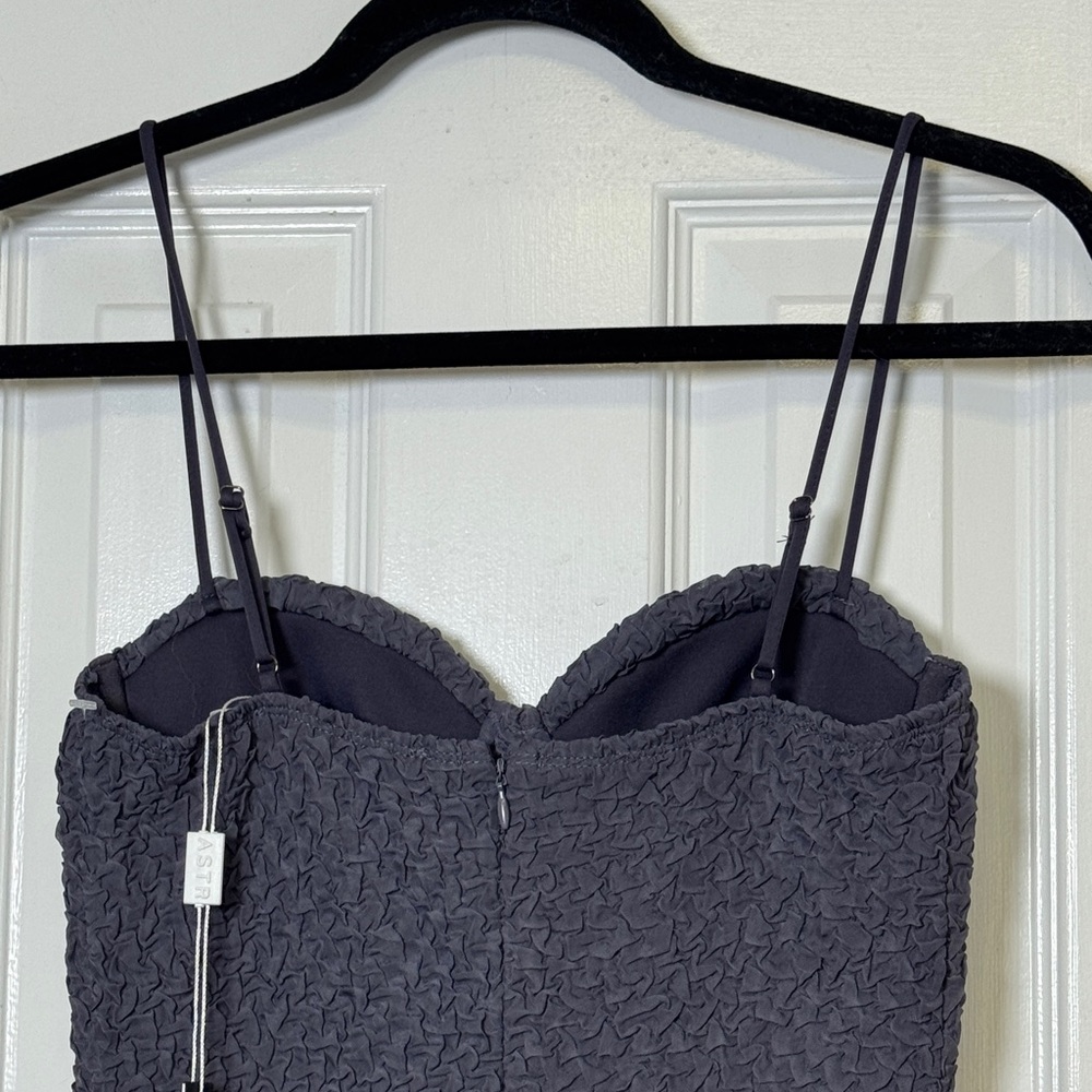 ASTR The Label Textured Bustier Midi Dress Slate Blue Bodycon NWT XS/S - Picture 9 of 10